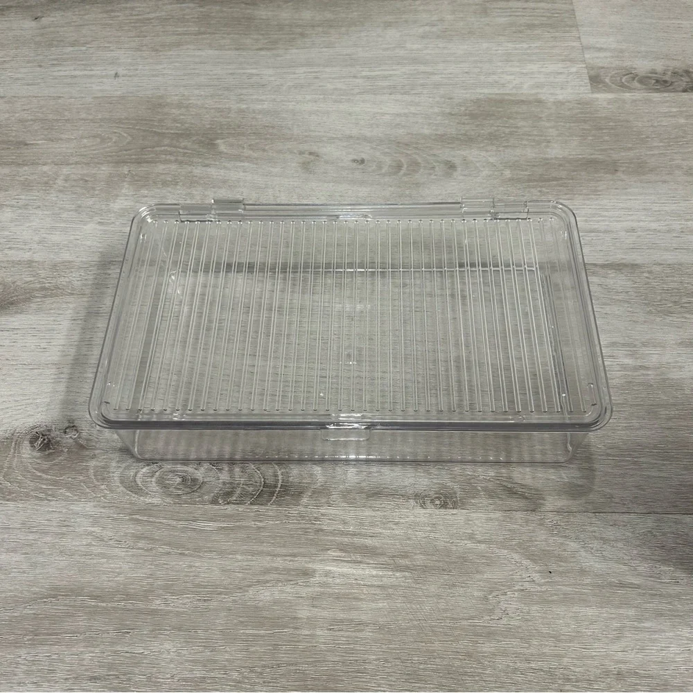 Isaac Jacobs Small Stackable Organizer Bin w Hinged Lid